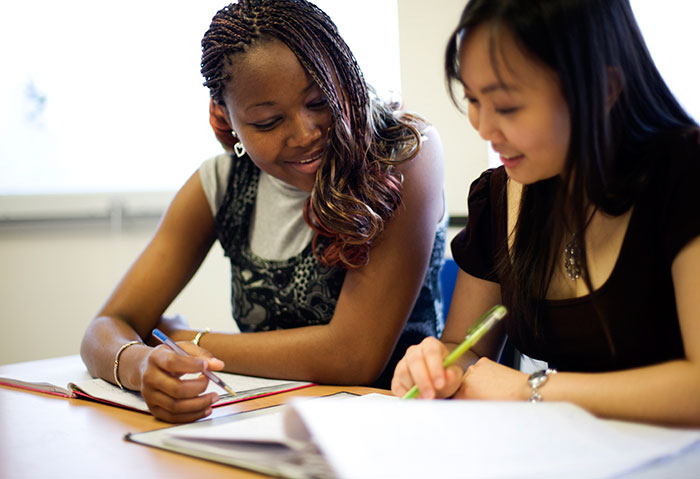 Students studying